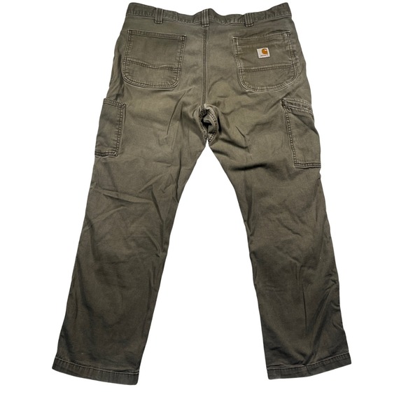 Carhartt Relaxed Fit Carpenter Pants Double Knee Workwear Olive 38x30 Distressed - Picture 2 of 9